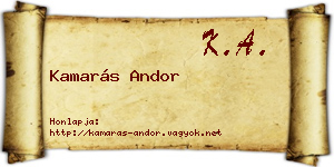 Kamarás Andor névjegykártya